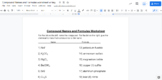 Compound Naming & Formulas worksheet (Google Doc & slides)