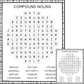 Preview of Compound Nouns Word Search