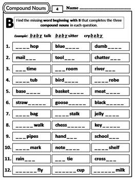 compound nouns worksheets by ms presto teachers pay teachers