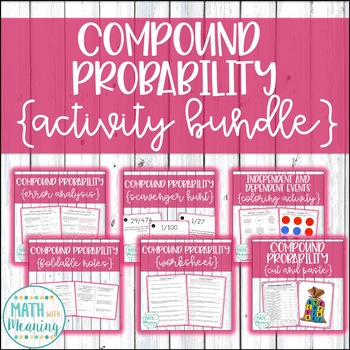 Preview of Compound Probability Activity Bundle - Foldable Notes plus 5 Fun Activities