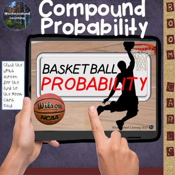 Preview of Distance Learning Compound Probability Basketball Digital Math Boom Cards