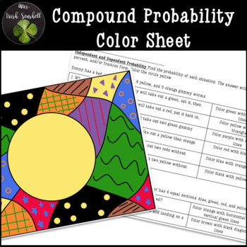 Preview of Compound Probability Coloring Sheet Printable 