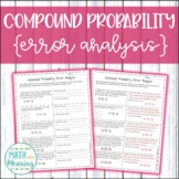 Compound Probability Error Analysis Worksheet Activity - C