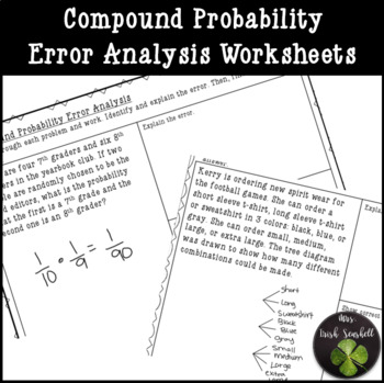 Preview of Compound Probability Error Analysis Worksheets 