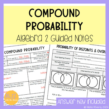 Preview of Compound Probability Guided Notes for Algebra 2 No Prep