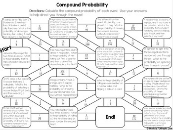 Compound Probability Mazes by Math is FUNtastic | TpT