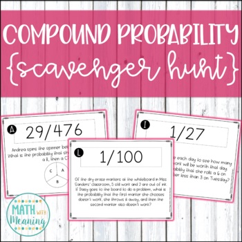 Preview of Compound Probability Scavenger Hunt Activity - Aligned to CCSS 7.SP.C.8