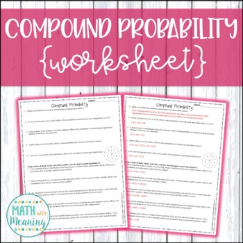Preview of Compound Probability Worksheet - Aligned to CCSS 7.SP.8