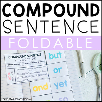 Preview of Compound Sentence Foldable - FANBOYS - Grammar Journal/Notebook