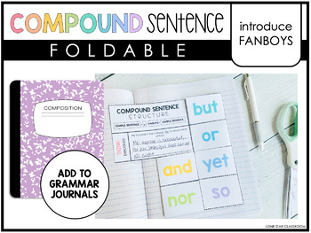 Compound Sentence Foldable - FANBOYS - Grammar Journal/Notebook