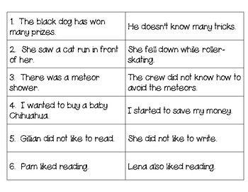 Compound Sentence Match & Sort by 4th Cliff ELEMENTARY | TpT