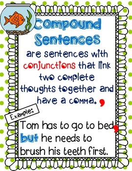 Compound Sentence Pack by Marcy Boatman | TPT
