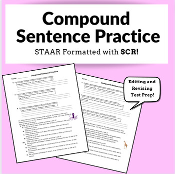 Preview of STAAR Formatted Editing Compound Sentence Quick Practice