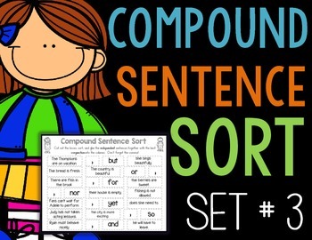 Preview of Compound Sentence Sort, Set 3