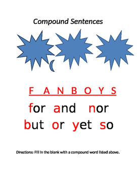 Preview of Compound Sentence worksheet