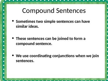 Compound Sentences by Teaching Basics | TPT