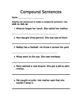 Preview of Compound Sentences