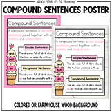 Compound Sentences Anchor Chart |  Conjunctions Posters an