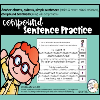 Preview of Compound Sentences activities with coordinating conjunctions