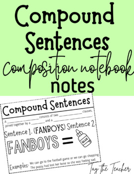 Preview of Compound Sentences (FANBOYS) Notes