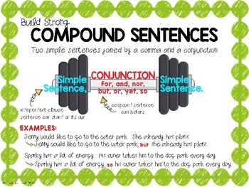 Compound Sentences Games, Activities, Centers, Worksheet by Lindsay Lock