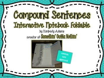 Preview of Compound Sentences Interactive Notebook Foldable (Grammar)