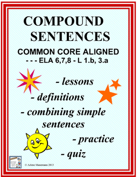 Preview of COMPOUND SENTENCES No-Prep Lessons, Worksheets, & Quiz