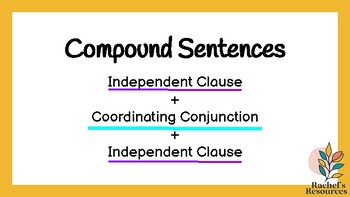 Compound Sentences - Sentence Strucutre by Rachel's Resources | TPT