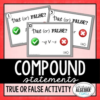 Preview of Compound Statements (Conjunction and Disjunction) Activity