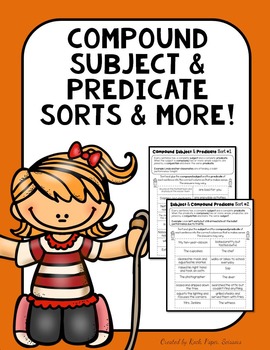 Preview of Compound Subject Compound Predicate Worksheets Distance Learning