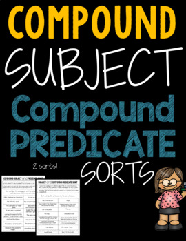 Preview of Compound Subject and Compound Predicate Sort