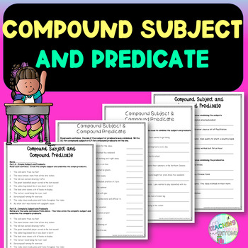Preview of Compound Subject and Predicate | Worksheets