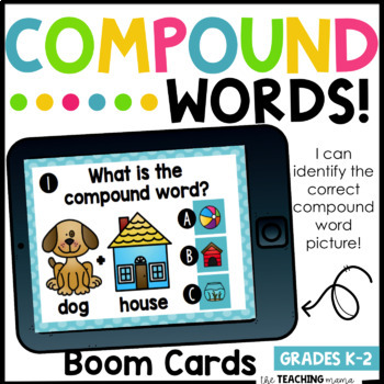 Preview of Free Boom Cards Distance Learning! - Compound Words!