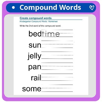 Preview of Compound Word Challenge Worksheets