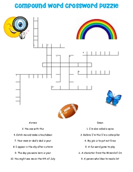 compound word crossword puzzle by miss andria teachers pay teachers