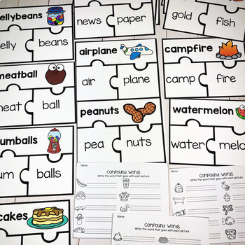 compound word puzzles by adventures in kinder and beyond tpt
