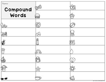compound word puzzles by shoelaces and sugar cookies tpt