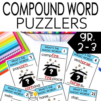 Preview of Compound Word Critical Thinking Vocabulary Activities, Riddles & Task Cards