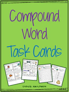 Preview of Compound Word Task Cards Activity