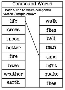 Compound Word Worksheets and Matching Task by Adaptive Tasks | TpT