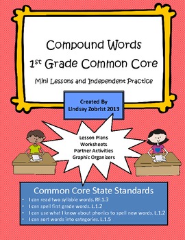 Compound Words: 1st Grade Common Core Packets and Lessons by Common