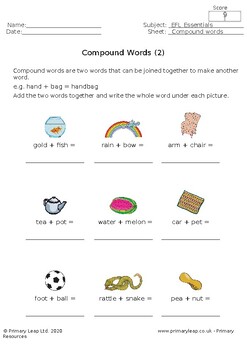 Compound Words (2) by othmone chihab | TPT