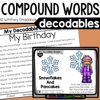 Preview of Decodable Compound Words Passages & Decodable Readers for Second Grade