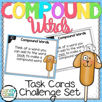 Preview of Compound Words 2nd Grade ELA Grammar Practice Activity Task Cards Scoot Game