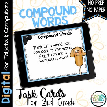 Preview of Compound Words 2nd Grade Google Slides Literacy Center Activity Digital Resource