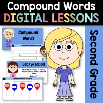 Preview of Compound Words 2nd Grade Interactive Google Slides | Daily Grammar Practice