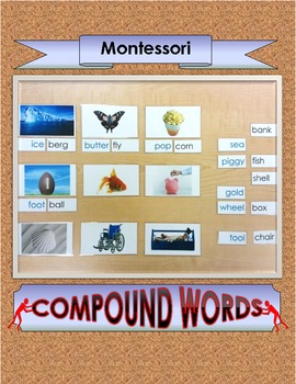 Preview of Compound Words ~ 3-part Montessori cards