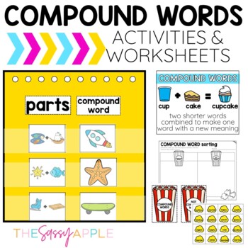 Preview of Compound Words Activities Worksheets Sorting Matching Craft