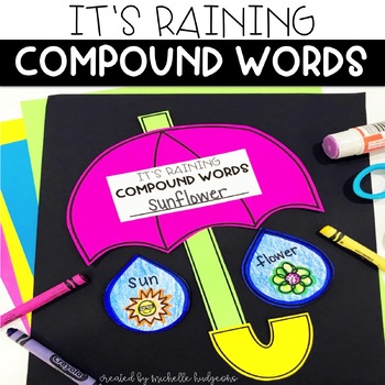 Preview of Compound Words Activity: It's Raining Compound Words Craftivity