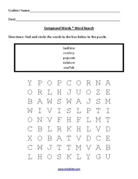 Compound Words Activity Packet by Educator Edge | TPT